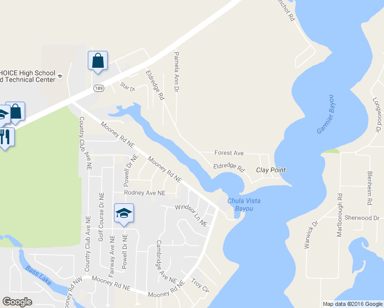 map of restaurants, bars, coffee shops, grocery stores, and more near 151 Eldredge Road in Fort Walton Beach