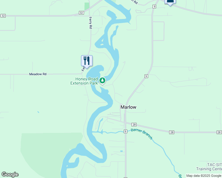 map of restaurants, bars, coffee shops, grocery stores, and more near 16359 Honey Road in Summerdale
