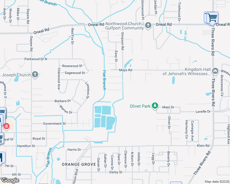 map of restaurants, bars, coffee shops, grocery stores, and more near 14431 Deidra Court in Gulfport