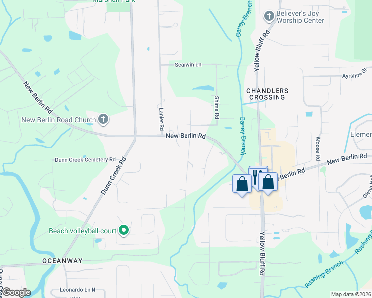 map of restaurants, bars, coffee shops, grocery stores, and more near 12544 Sapp Rd in Jacksonville