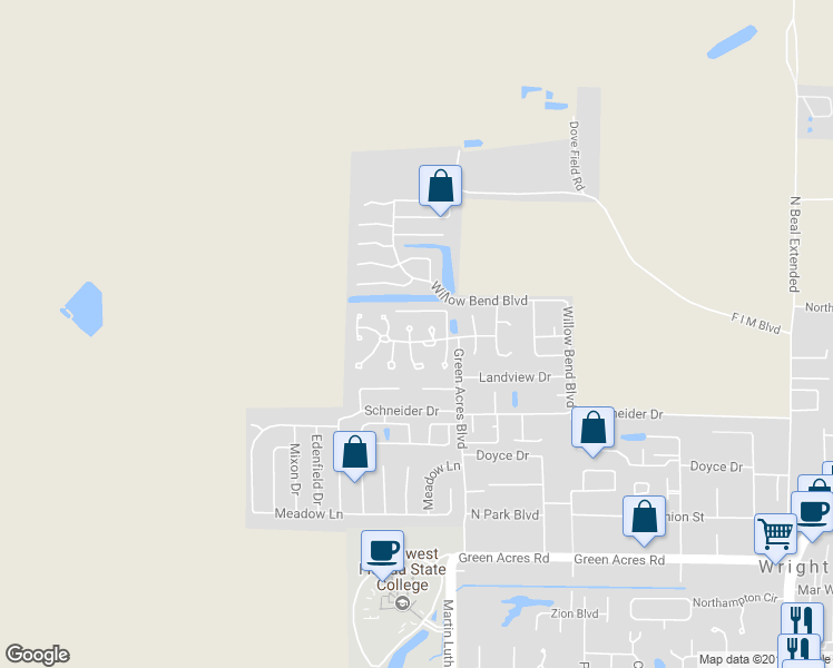 map of restaurants, bars, coffee shops, grocery stores, and more near 1824 Hunters Path in Fort Walton Beach