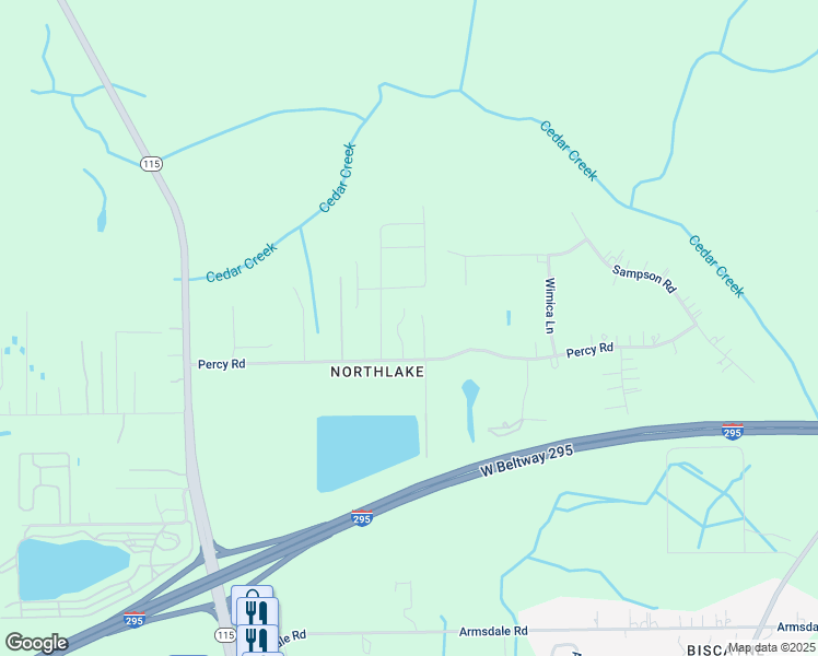 map of restaurants, bars, coffee shops, grocery stores, and more near 2996 Percy Road in Jacksonville