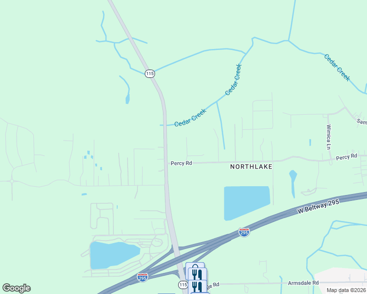 map of restaurants, bars, coffee shops, grocery stores, and more near 12743 Lem Turner Road in Jacksonville
