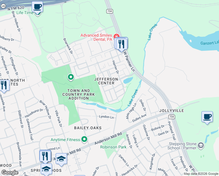 map of restaurants, bars, coffee shops, grocery stores, and more near 13412 Night Heron Drive in Austin