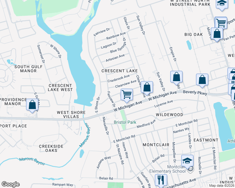 map of restaurants, bars, coffee shops, grocery stores, and more near 925 Lake Terrace Avenue in Pensacola