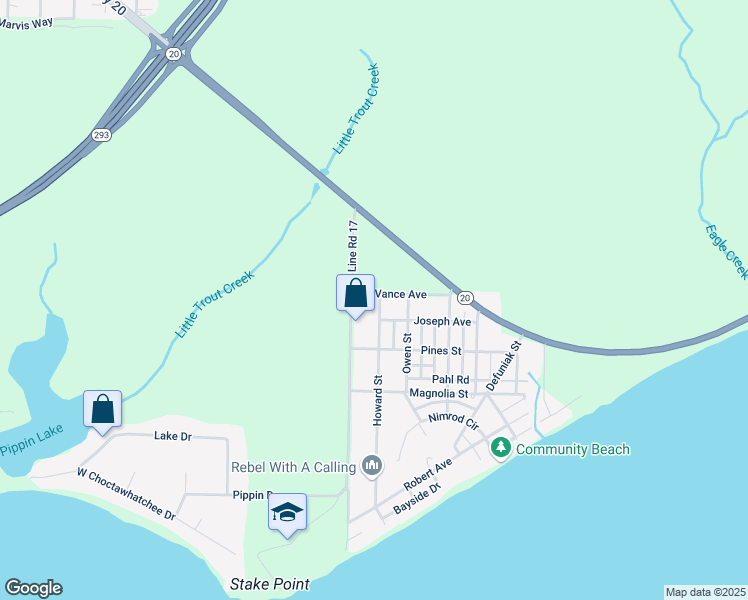 map of restaurants, bars, coffee shops, grocery stores, and more near 18 Howard Street in Niceville