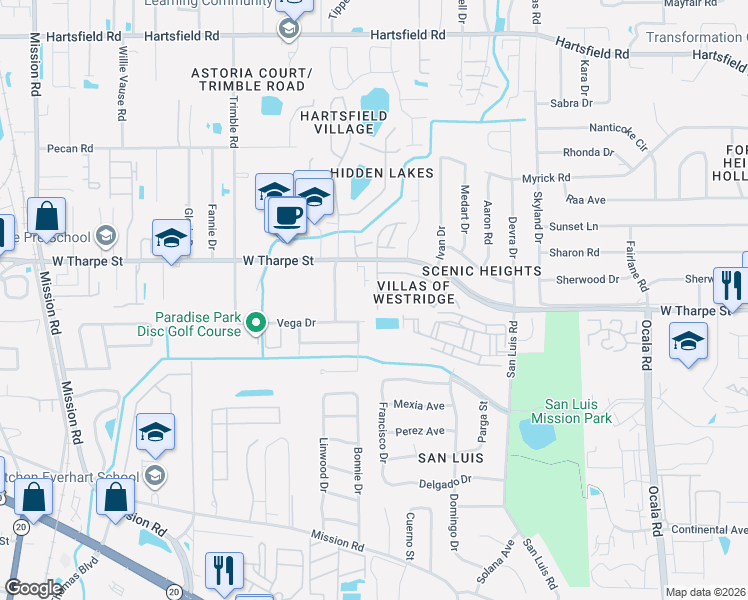 map of restaurants, bars, coffee shops, grocery stores, and more near 1794 Falconcrest Street in Tallahassee