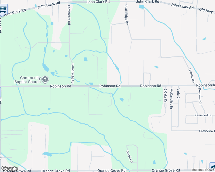 map of restaurants, bars, coffee shops, grocery stores, and more near 17001 Robinson Road in Gulfport