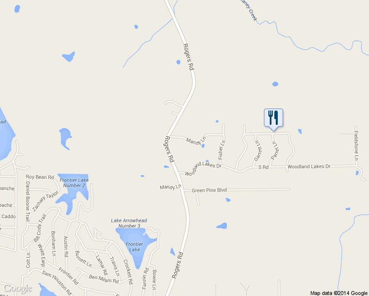 map of restaurants, bars, coffee shops, grocery stores, and more near 5516 Mandy Lane in Willis