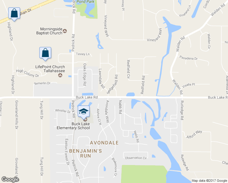 map of restaurants, bars, coffee shops, grocery stores, and more near 1208 Springhaven Road in Tallahassee