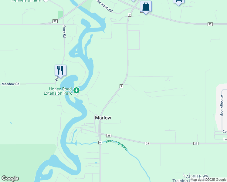 map of restaurants, bars, coffee shops, grocery stores, and more near 16423 County Road 9 in Summerdale