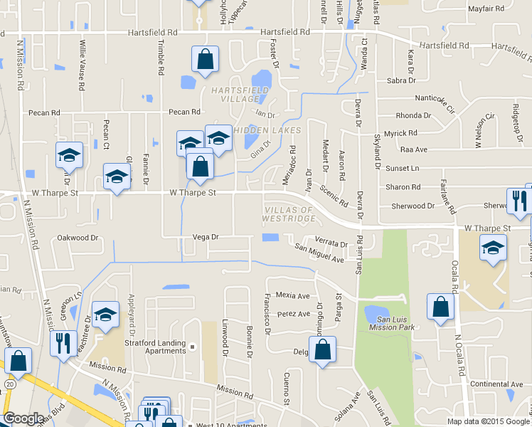 map of restaurants, bars, coffee shops, grocery stores, and more near 1834 Falconcrest Street in Tallahassee