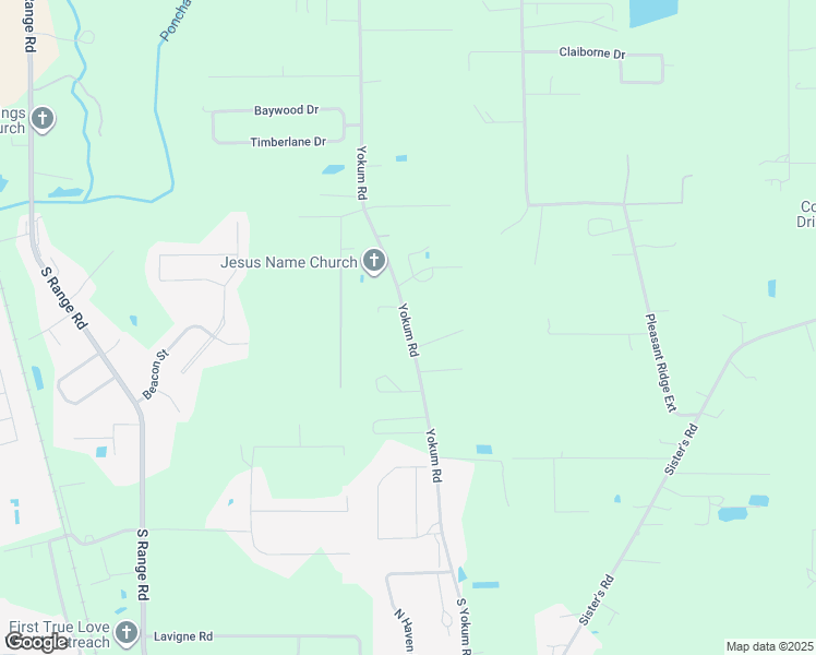 map of restaurants, bars, coffee shops, grocery stores, and more near 227 Yokum Road in Ponchatoula