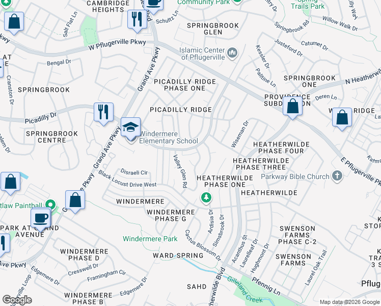 map of restaurants, bars, coffee shops, grocery stores, and more near 959 Kirtomy Loop in Pflugerville