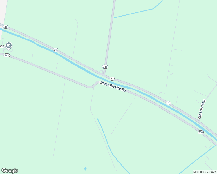 map of restaurants, bars, coffee shops, grocery stores, and more near 2461 Oscar Rivette Road in Arnaudville