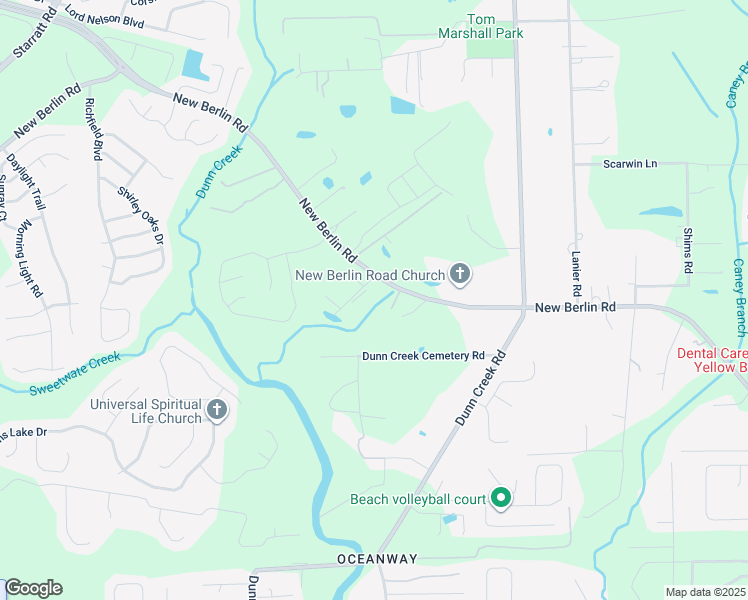 map of restaurants, bars, coffee shops, grocery stores, and more near 2220 New Berlin Road in Jacksonville