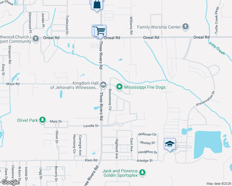 map of restaurants, bars, coffee shops, grocery stores, and more near 13439 Windsong Drive in Gulfport