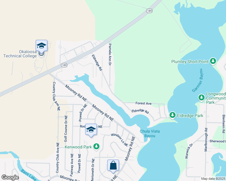 map of restaurants, bars, coffee shops, grocery stores, and more near 138 Eldredge Road in Fort Walton Beach