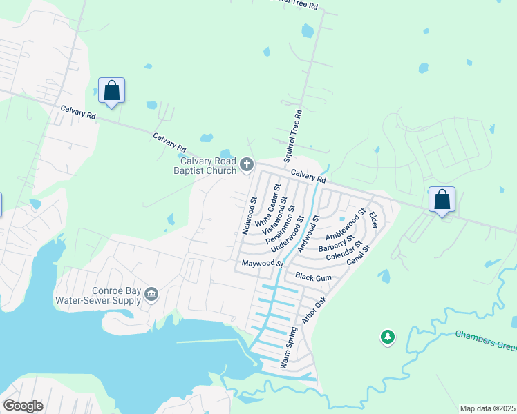 map of restaurants, bars, coffee shops, grocery stores, and more near 9991 Calendar Street in Willis