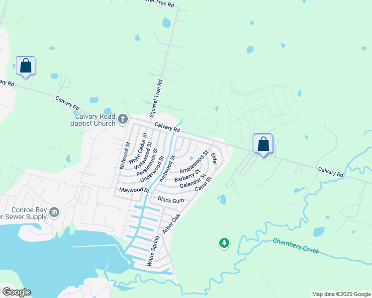 map of restaurants, bars, coffee shops, grocery stores, and more near 11171 Apple Tree in Willis
