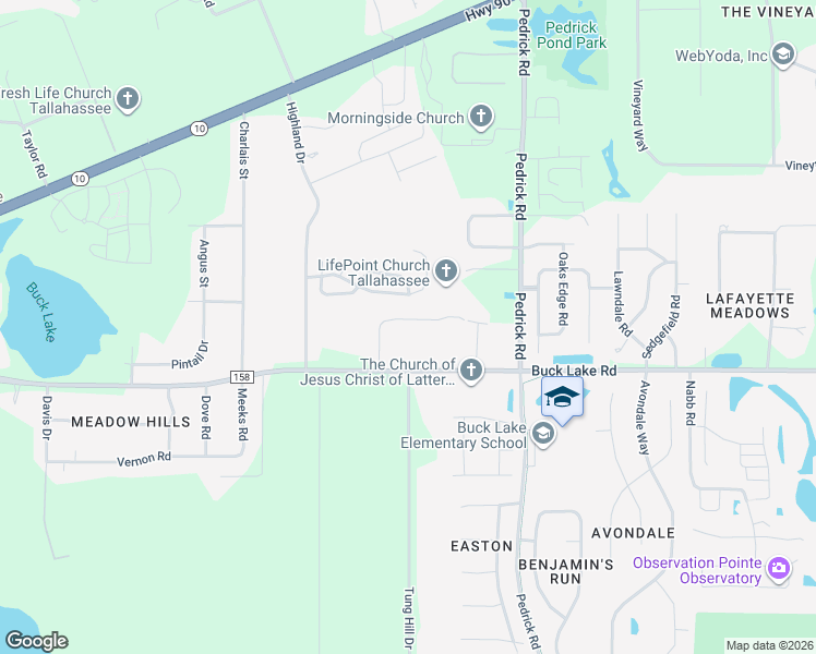 map of restaurants, bars, coffee shops, grocery stores, and more near 1293 Sumerlin Drive in Tallahassee