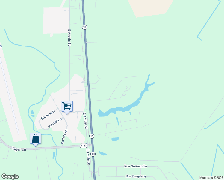 map of restaurants, bars, coffee shops, grocery stores, and more near 133 Hickory Lane in Eunice
