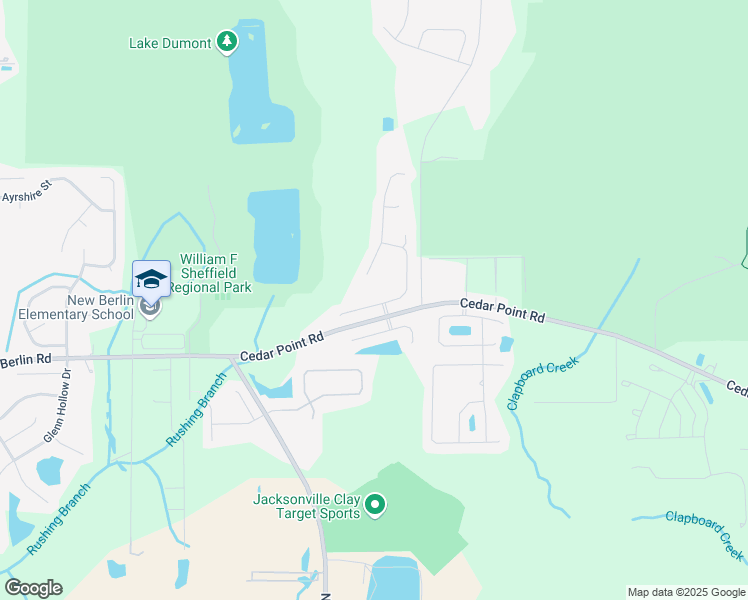 map of restaurants, bars, coffee shops, grocery stores, and more near 3889 Cedar Bluff Lane in Jacksonville