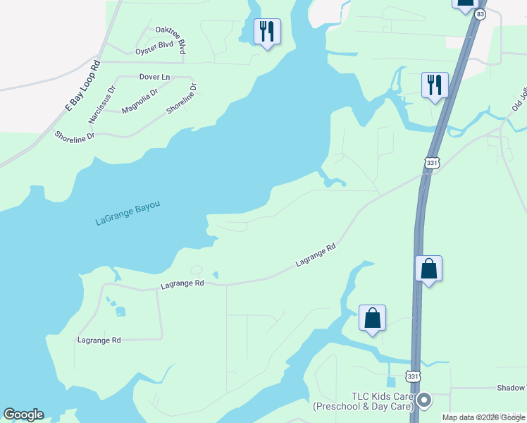 map of restaurants, bars, coffee shops, grocery stores, and more near 432 Holly Point Road in Freeport
