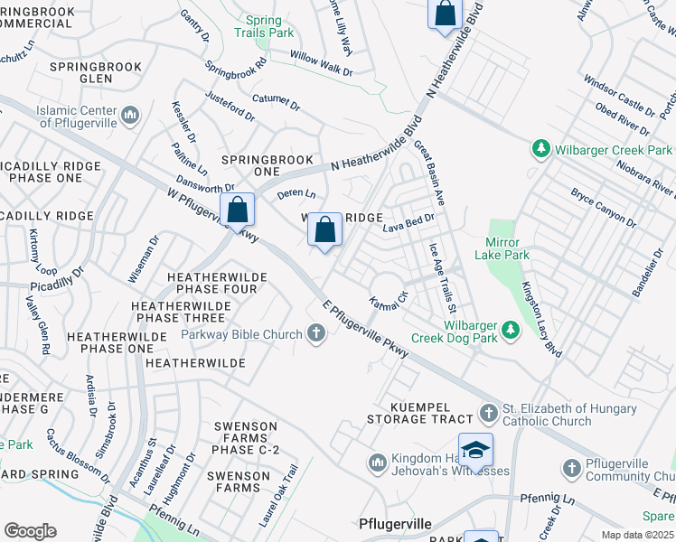 map of restaurants, bars, coffee shops, grocery stores, and more near 108 Gates of the Arctic Avenue in Pflugerville