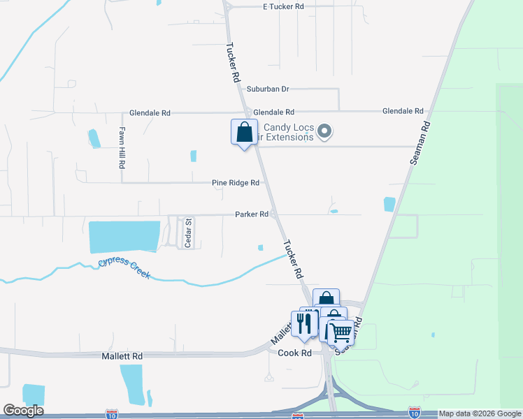 map of restaurants, bars, coffee shops, grocery stores, and more near 8300-9884 Parker Road in Vancleave