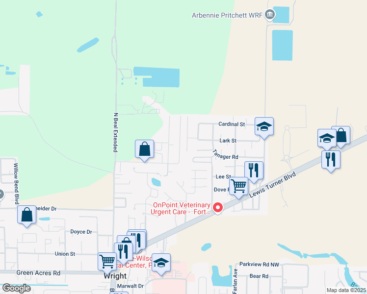 map of restaurants, bars, coffee shops, grocery stores, and more near 1509 Heritage Road in Fort Walton Beach