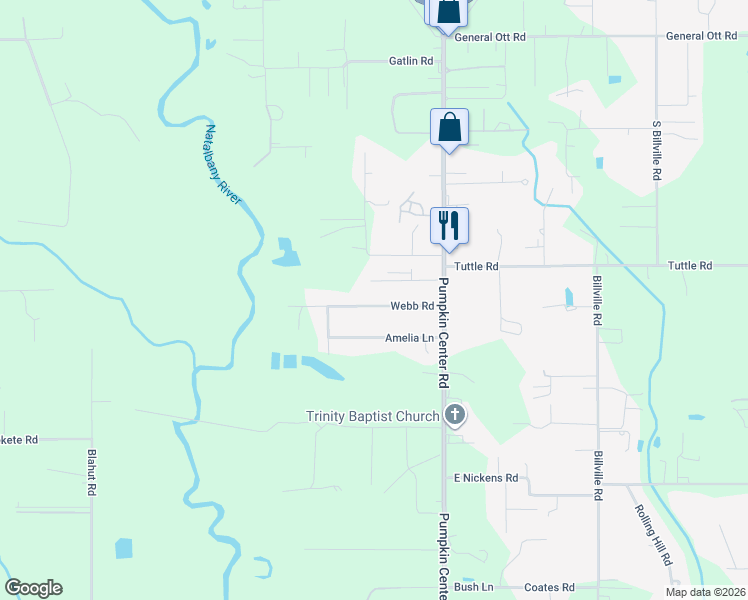 map of restaurants, bars, coffee shops, grocery stores, and more near 10224 Webb Road in Hammond