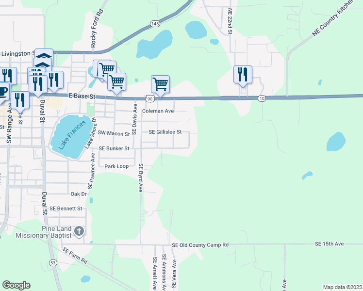 map of restaurants, bars, coffee shops, grocery stores, and more near 582 Southeast Boundary Street in Madison