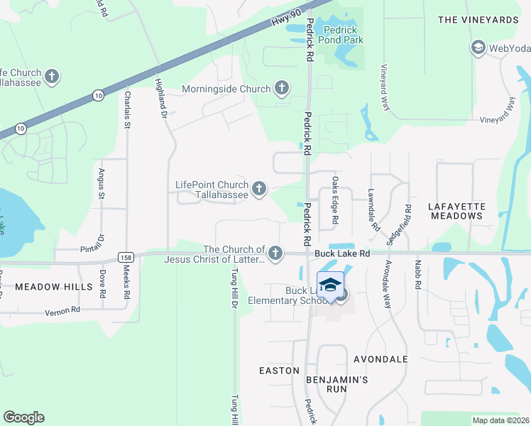 map of restaurants, bars, coffee shops, grocery stores, and more near 1341 Sumerlin Drive in Tallahassee