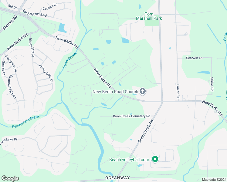 map of restaurants, bars, coffee shops, grocery stores, and more near 2220 New Berlin Road in Jacksonville