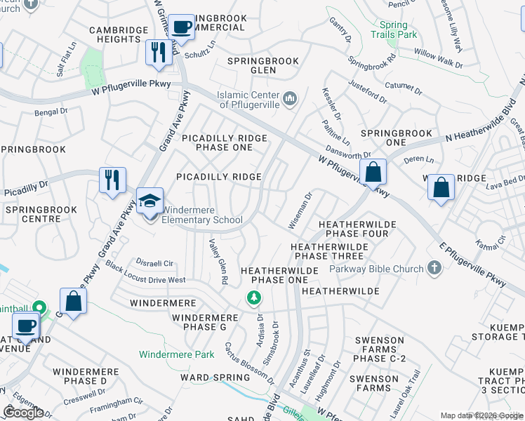 map of restaurants, bars, coffee shops, grocery stores, and more near 809 Black Isle Drive in Pflugerville