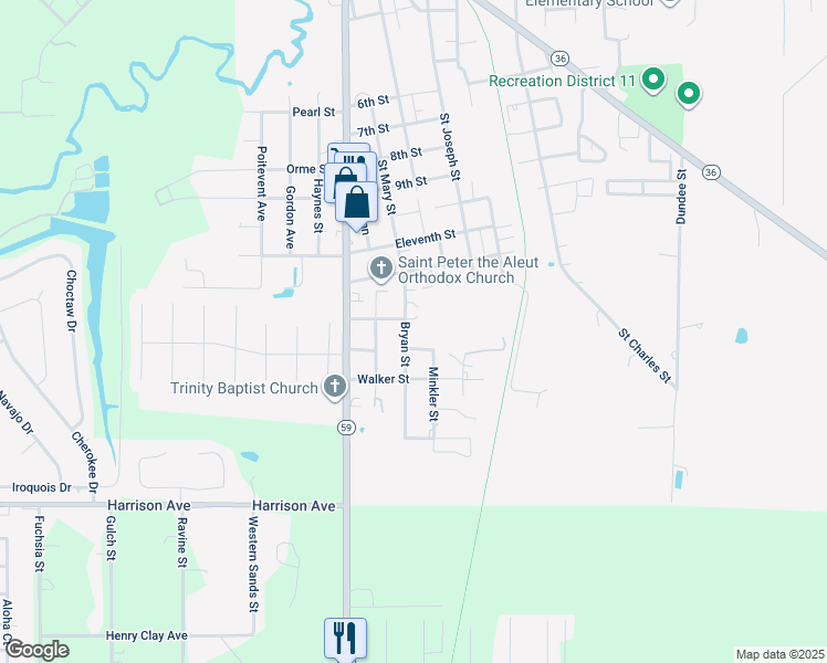 map of restaurants, bars, coffee shops, grocery stores, and more near 71246 Marissa Lane in Abita Springs