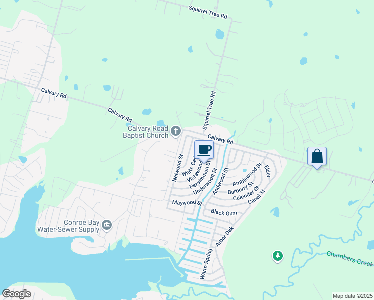 map of restaurants, bars, coffee shops, grocery stores, and more near 11877 Vanwood Street in Willis