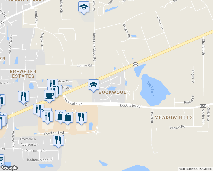 map of restaurants, bars, coffee shops, grocery stores, and more near 1928 Buckwood Drive in Tallahassee