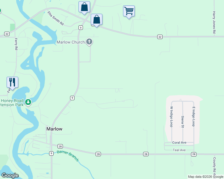 map of restaurants, bars, coffee shops, grocery stores, and more near 13652 Pendix Road in Summerdale