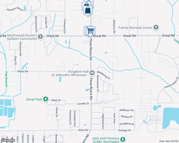 map of restaurants, bars, coffee shops, grocery stores, and more near in Gulfport