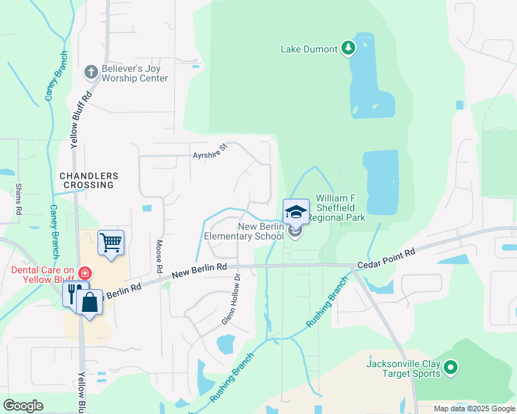 map of restaurants, bars, coffee shops, grocery stores, and more near 12659 Black Angus Drive in Jacksonville