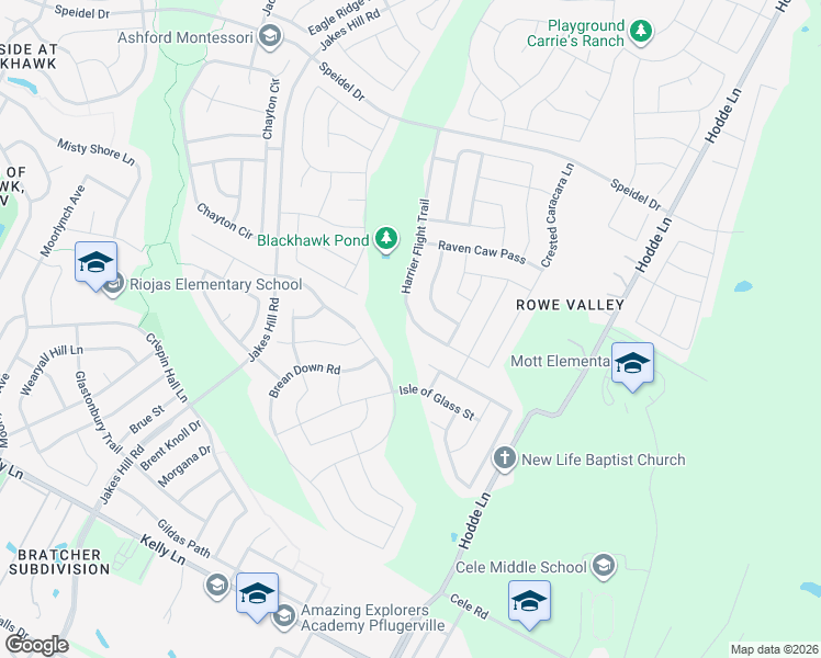 map of restaurants, bars, coffee shops, grocery stores, and more near 19928 Harrier Flight Trail in Pflugerville