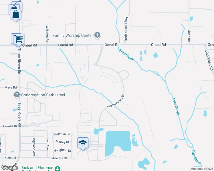 map of restaurants, bars, coffee shops, grocery stores, and more near 12271 Preservation Drive in Gulfport