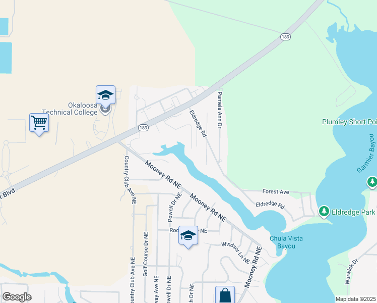 map of restaurants, bars, coffee shops, grocery stores, and more near 123 Star Drive in Fort Walton Beach