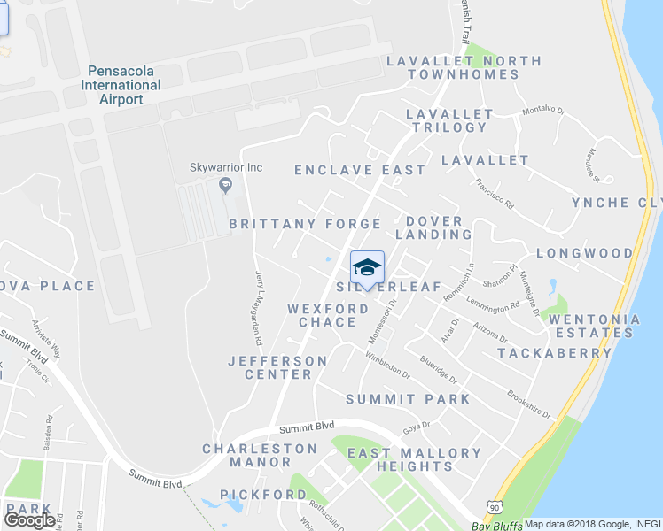 map of restaurants, bars, coffee shops, grocery stores, and more near 4121 Spanish Trail Road in Pensacola