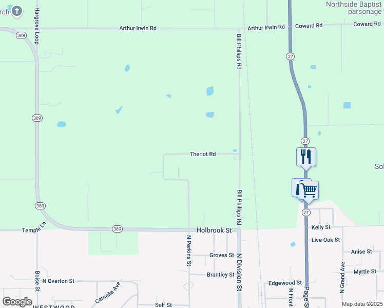 map of restaurants, bars, coffee shops, grocery stores, and more near 398 Theriot Rd in DeQuincy