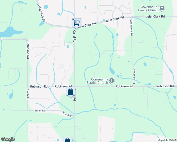 map of restaurants, bars, coffee shops, grocery stores, and more near 17610 Robinson Road in Gulfport