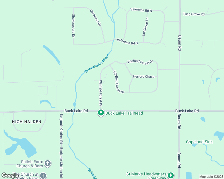 map of restaurants, bars, coffee shops, grocery stores, and more near 1284 Winfield Forest Drive in Tallahassee