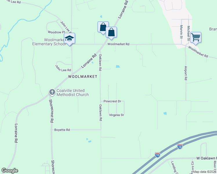map of restaurants, bars, coffee shops, grocery stores, and more near 12291 Evelyn Avenue in Biloxi